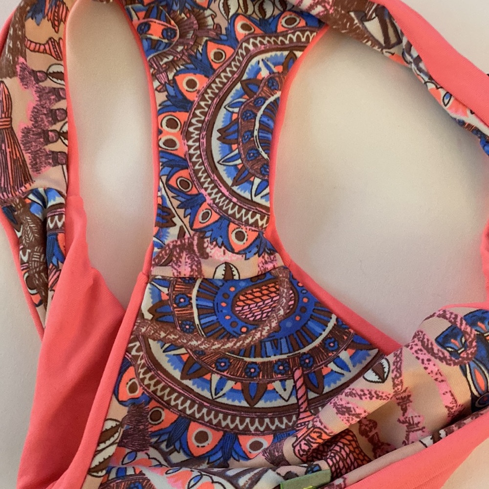 Maaji Solid Pink & Patchwork Print Bikini Bottom - image 8